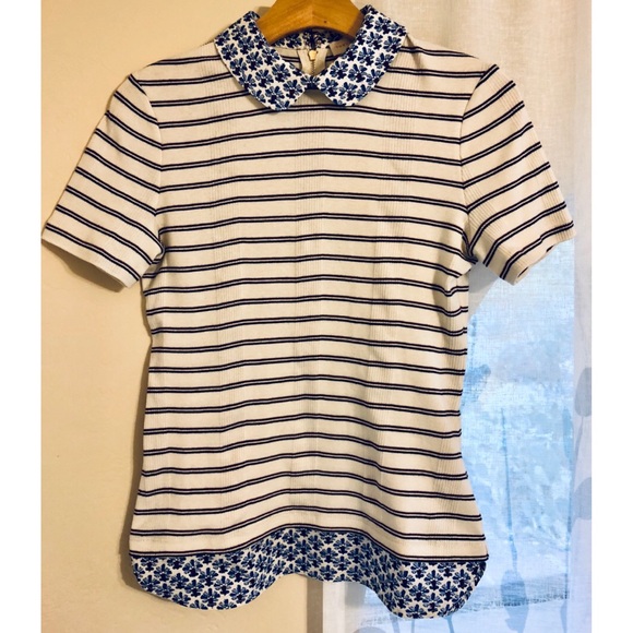 SOLD Tory Burch Short Sleeve Knit Sweater - Picture 2 of 5